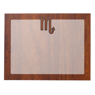 Scorpio Zodiac Sign in Mahogany Style Decor Notepad