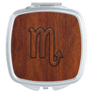 Scorpio Zodiac Sign in Mahogany Style Decor Vanity Mirror