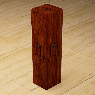 Scorpio Zodiac Sign in Mahogany Style Decor Wine Box