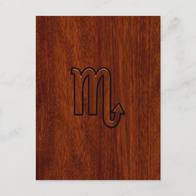 Scorpio Zodiac Sign in Mahogany Style Postcard (Front)