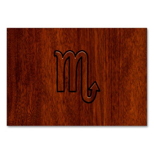 Scorpio Zodiac Sign in Mahogany Style Table Number