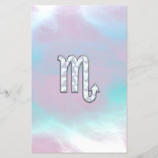 Scorpio Zodiac Sign in Mother of Pearl Style Flyer (Front)