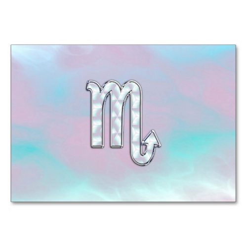 Scorpio Zodiac Sign in Mother of Pearl Style Table Number