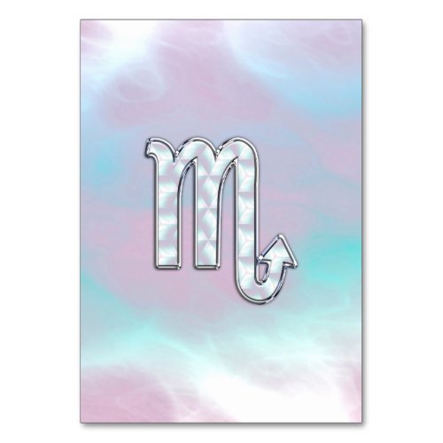 Scorpio Zodiac Sign in Mother of Pearl Style Table Number