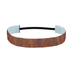 Scorpio Zodiac Sign in Rich Mahogany Style Athletic Headband