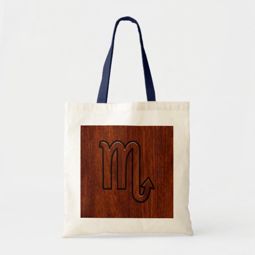 Scorpio Zodiac Sign in Rich Mahogany Style Tote Bag