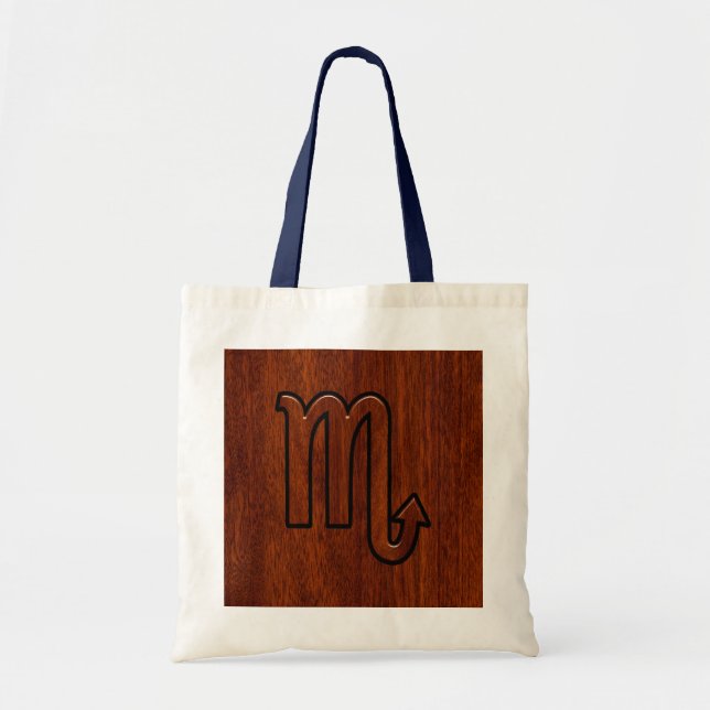 Scorpio Zodiac Sign in Rich Mahogany Style Tote Bag (Front)