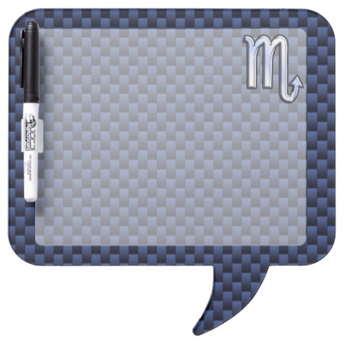 Scorpio Zodiac Sign navy blue carbon fiber decor Dry_Erase Board