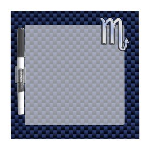 Scorpio Zodiac Sign navy blue carbon fiber decor Dry-Erase Board