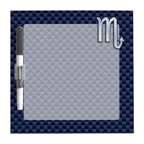 Scorpio Zodiac Sign navy blue carbon fiber decor Dry_Erase Board