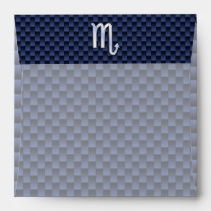 Scorpio Zodiac Sign navy blue carbon fiber decor Envelope