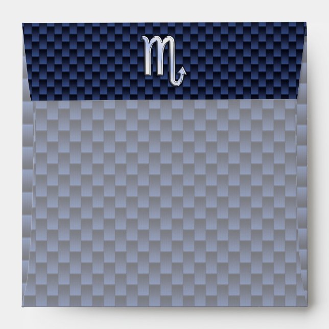 Scorpio Zodiac Sign navy blue carbon fiber decor Envelope (Back (Top Flap))