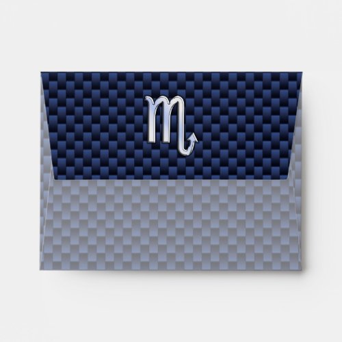 Scorpio Zodiac Sign navy blue carbon fiber decor Envelope