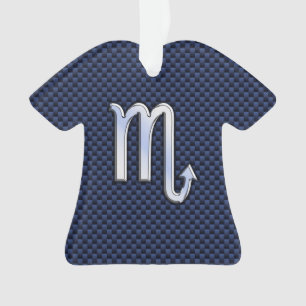 Scorpio Zodiac Sign navy blue carbon fiber decor Ornament