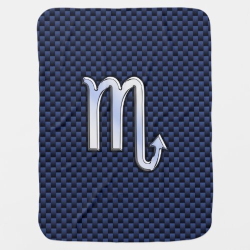 Scorpio Zodiac Sign navy blue carbon fiber decor Swaddle Blanket