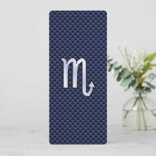 Scorpio Zodiac Sign navy blue carbon fiber print (Standing Front)
