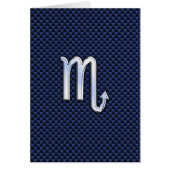 Scorpio Zodiac Sign navy blue carbon fiber print (Front)