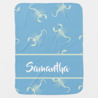 Scorpio Zodiac sign on blue Baby Blanket