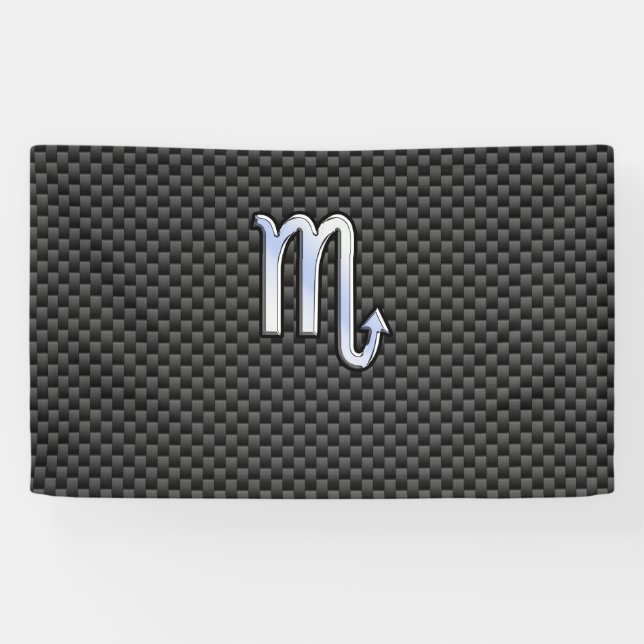 Scorpio Zodiac Sign on Carbon Fiber Astrology (Horizontal)