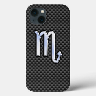 Scorpio Zodiac Sign on Carbon Fiber Astrology iPhone 13 Case