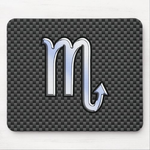 Scorpio Zodiac Sign on Carbon Fiber Astrology Mouse Pad