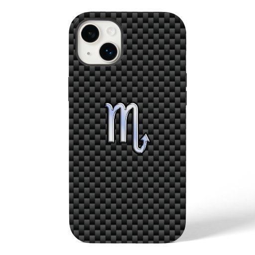 Scorpio Zodiac Sign on Carbon Fiber Case-Mate iPhone 14 Plus Case