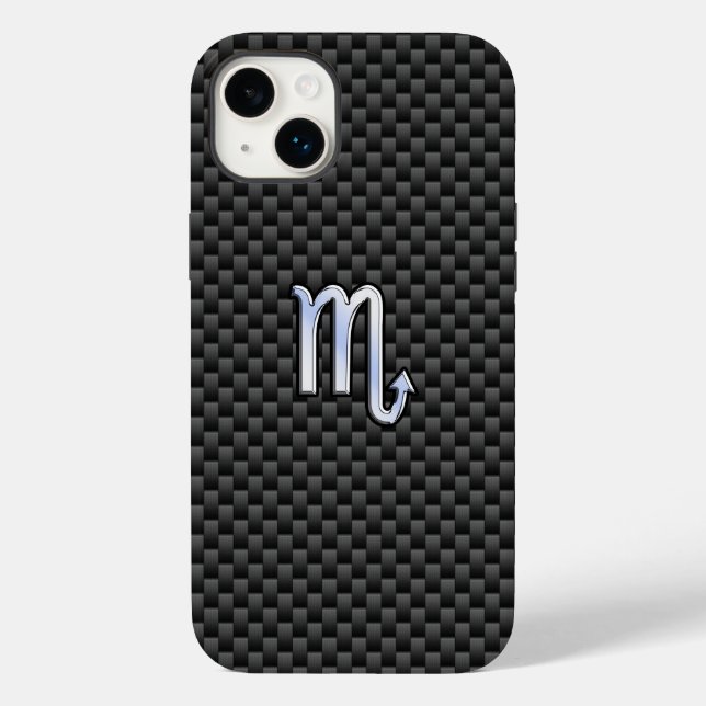 Scorpio Zodiac Sign on Carbon Fiber Case-Mate iPhone Case (Back)