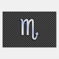 Scorpio Zodiac Sign on Carbon Fiber Decor