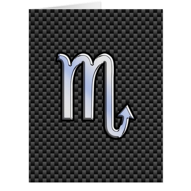 Scorpio Zodiac Sign on Carbon Fiber Decor (Front)