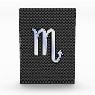 Scorpio Zodiac Sign on Carbon Fiber Decor Award