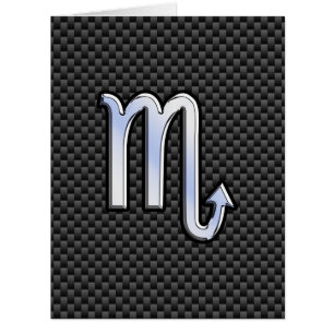 Scorpio Zodiac Sign on Carbon Fiber Decor Cards