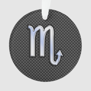 Scorpio Zodiac Sign on Carbon Fiber Decor Ornament