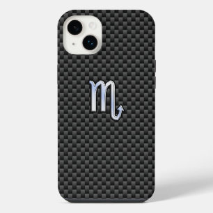 Scorpio Zodiac Sign on Carbon Fiber iPhone 14 Plus Case
