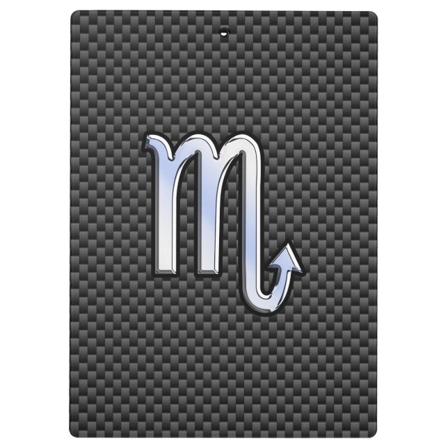 Scorpio Zodiac Sign on Carbon Fiber Print Clipboard (Back)