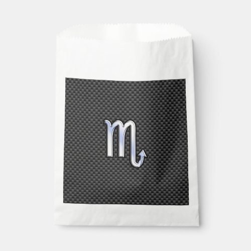 Scorpio Zodiac Sign on Carbon Fiber Print Favor Bag