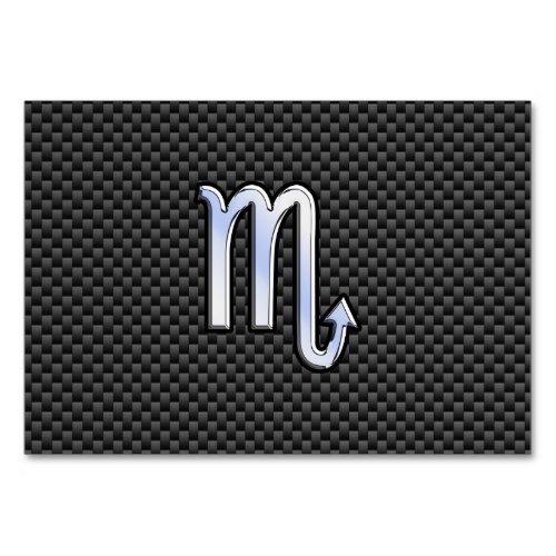 Scorpio Zodiac Sign on Carbon Fiber Print Table Number