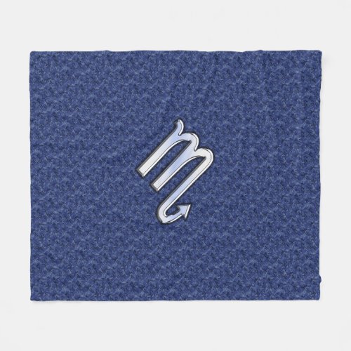 Scorpio Zodiac Sign on Navy Blue Camo Fleece Blanket