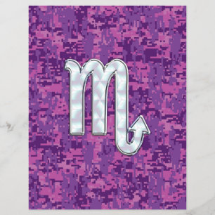 Scorpio Zodiac Sign on Pink Digital Camo Flyer