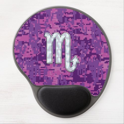 Scorpio Zodiac Sign on Pink Fuchsia Digital Camo Gel Mouse Pad