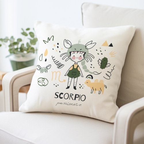 Scorpio Zodiac Sign Pillow Astrology Star Sign Throw Pillow