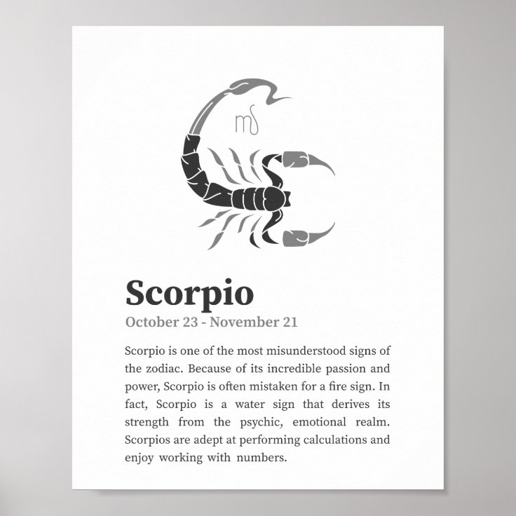 Scorpio Zodiac Sign poster | Zazzle