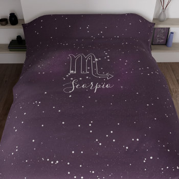 Scorpio Zodiac Sign Purple Galaxy Duvet Cover by mothersdaisy at Zazzle