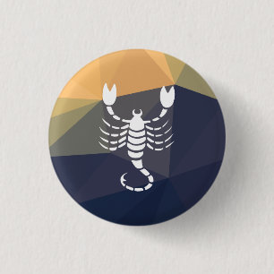Scorpio zodiac sign round button. pinback button