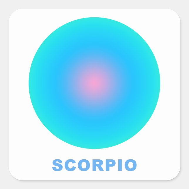 Scorpio Zodiac Sign Stylish Gradient  Square Sticker (Front)