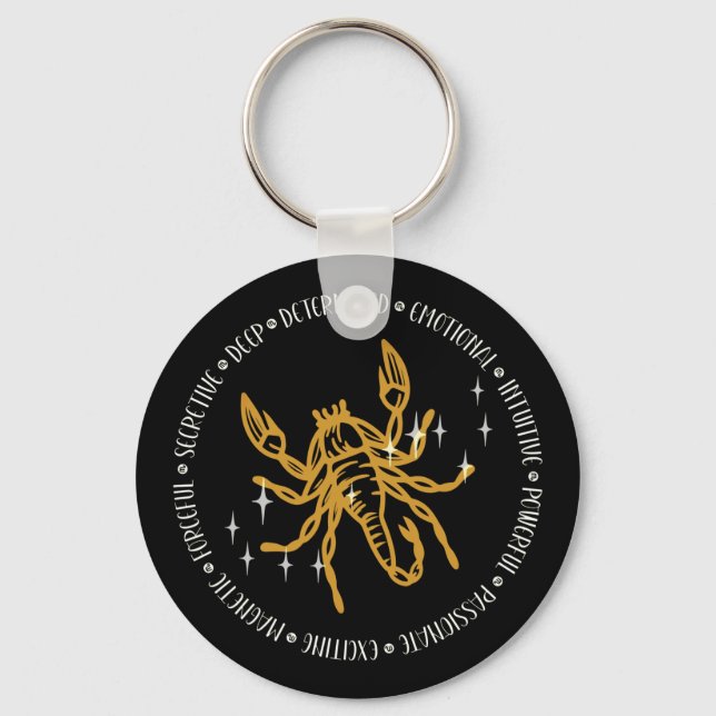 Scorpio Zodiac Sign: Symbol, Constellation, Info Keychain (Front)