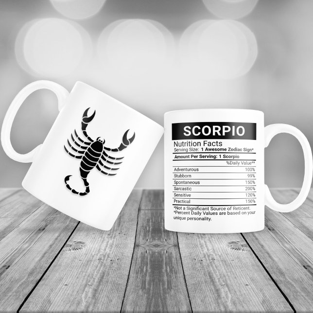 Scorpio Zodiac Sign with Nutrition Facts, Giant Coffee Mug (Creator Uploaded)