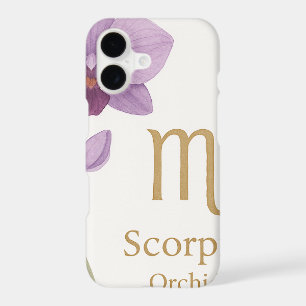 Scorpio Zodiac Sign with Orchid Flowers iPhone Cas 17 Case