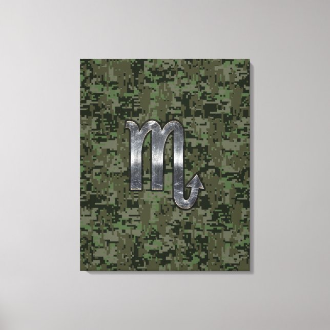 Scorpio Zodiac Sign Woodland Digital Camo (Front)