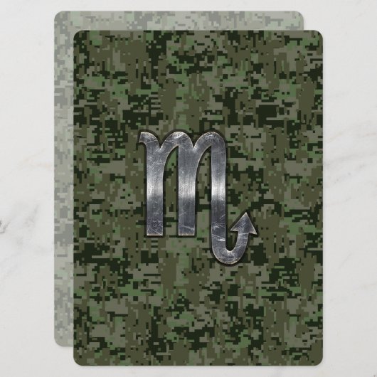 Scorpio Zodiac Sign Woodland Digital Camo (Front/Back)