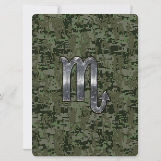 Scorpio Zodiac Sign Woodland Digital Camo (Front)